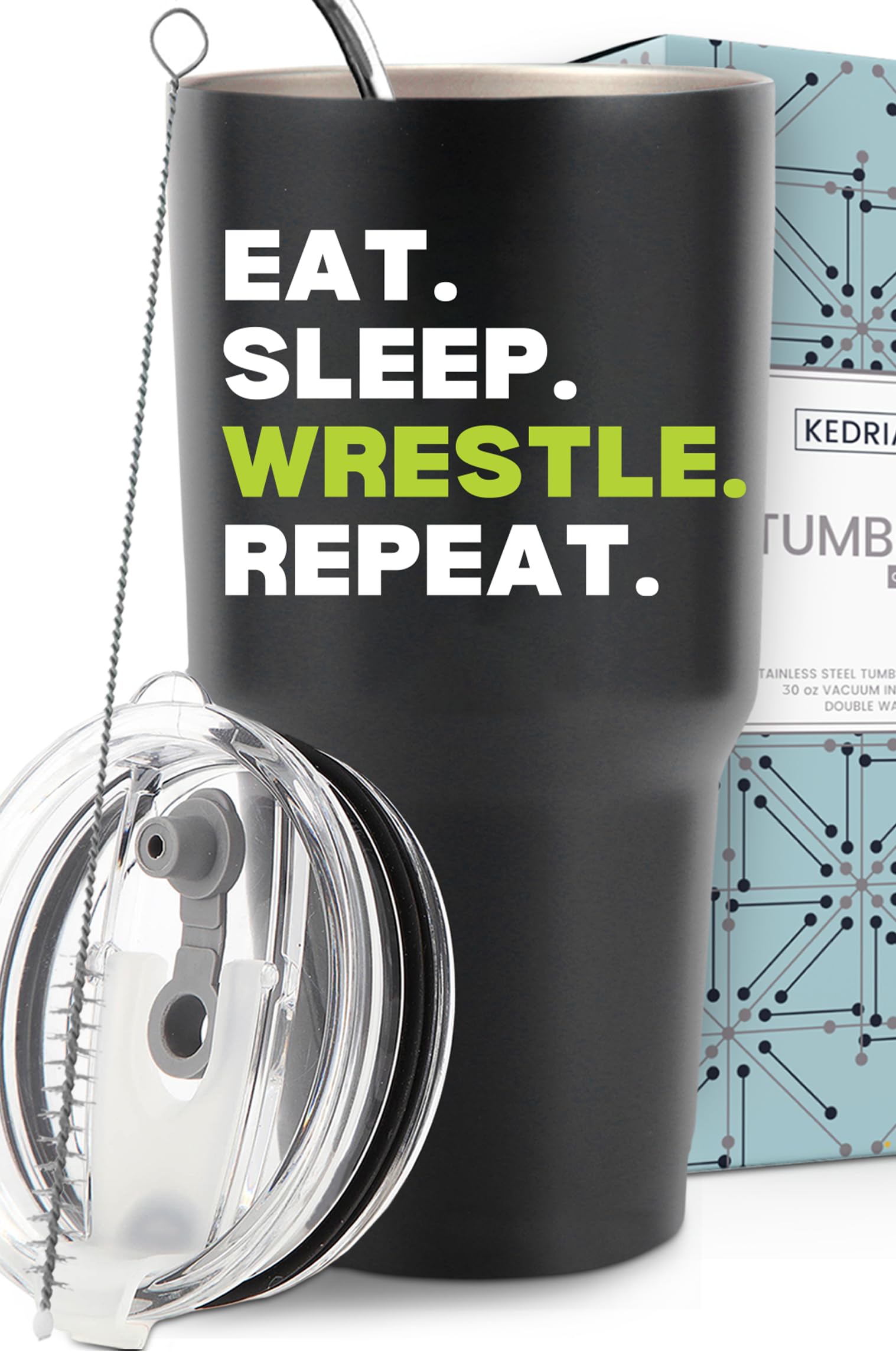 KEDRIAN funny wrestling tumbler 30oz, durable everyday drinkware for fans.