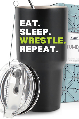 KEDRIAN funny wrestling tumbler 30oz, durable everyday drinkware for fans.