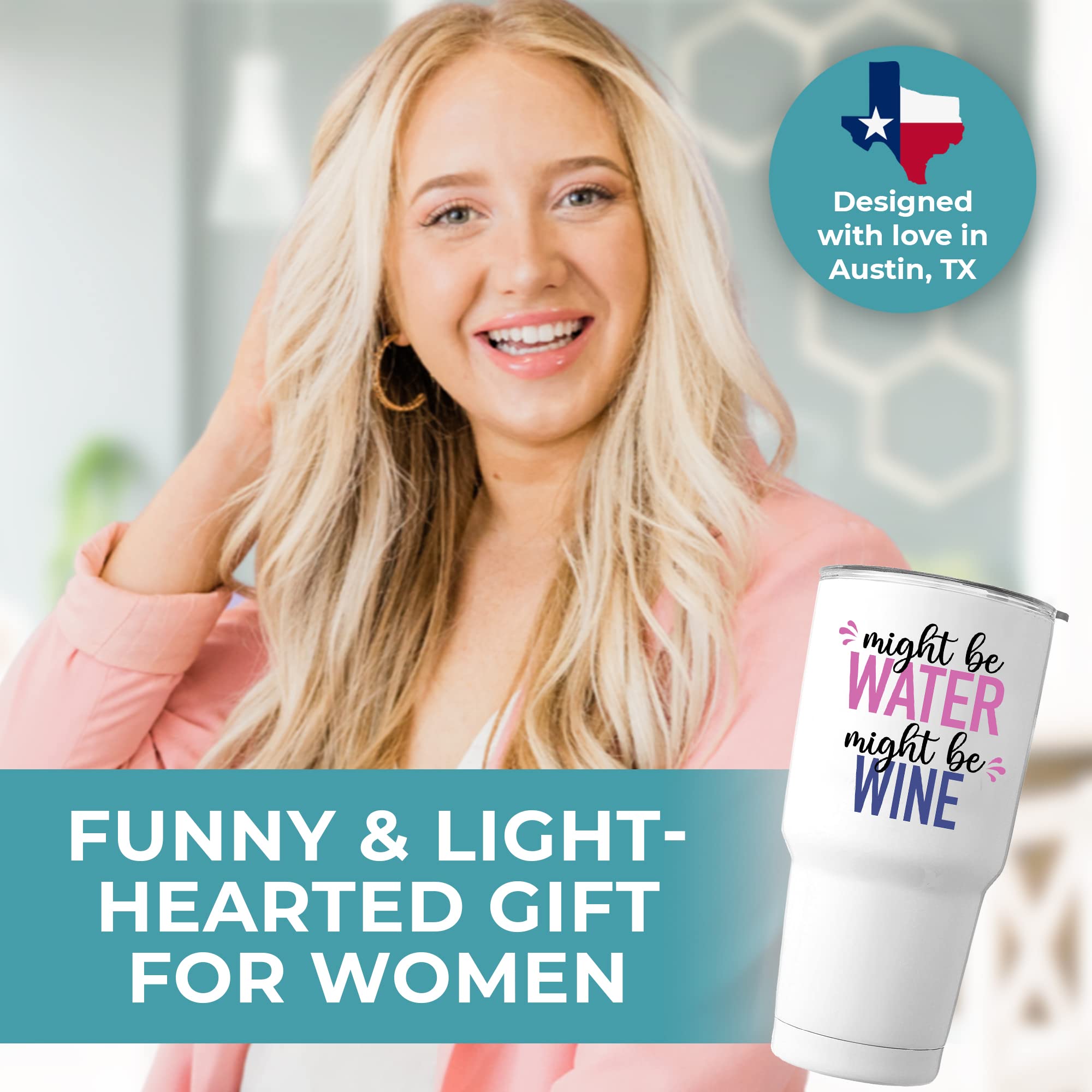 KEDRIAN stainless steel 30oz wine tumbler with double-wall insulation for hot or cold drinks.