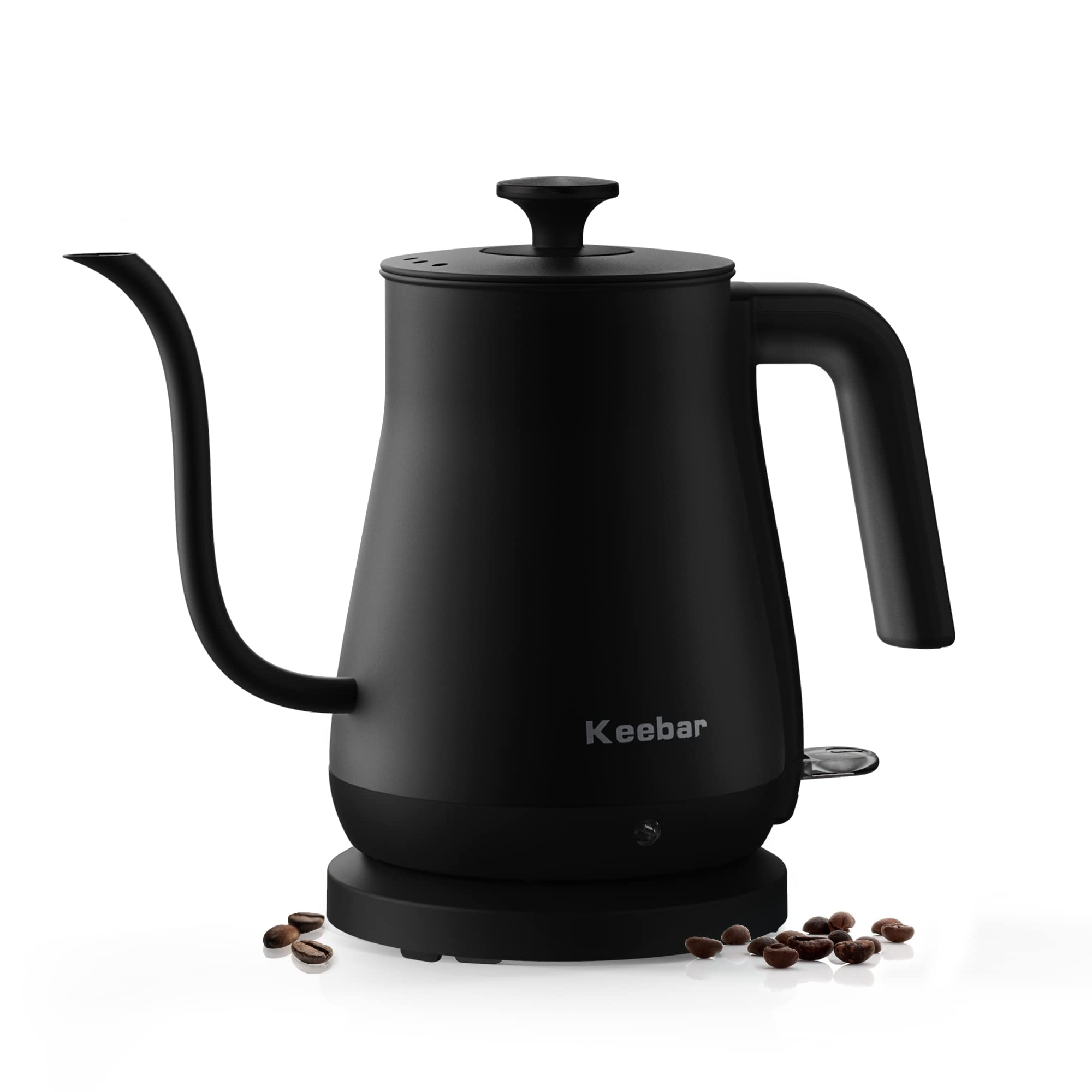 Keebar electric kettle with rapid boil for fast coffee or tea.