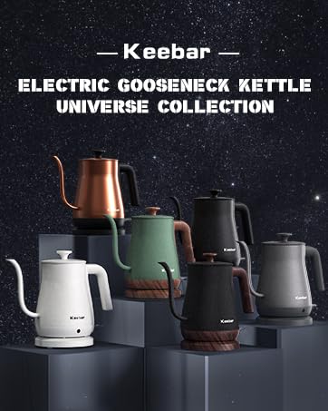 Keebar gooseneck spout enables precise pours for balanced brews.