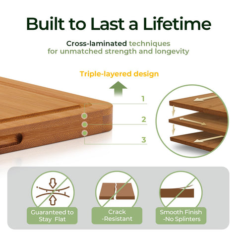 Keechee two-sided cutting board for versatile prep and serving tasks.