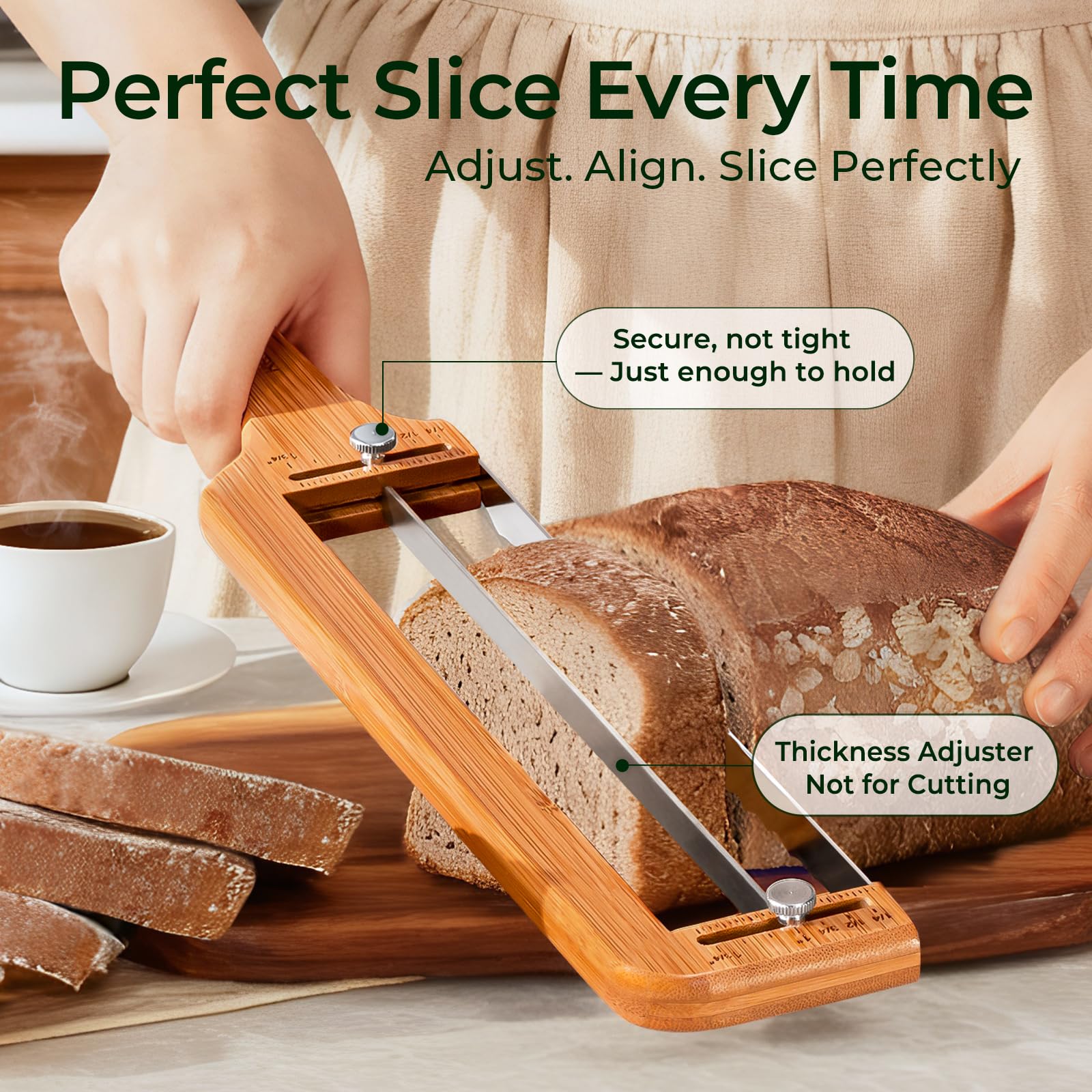 Keechee Bread Pilot serrated blade close-up for clean, crust-friendly cuts.