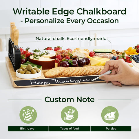 Keechee chalkboard edge labels enable personalized party labeling.