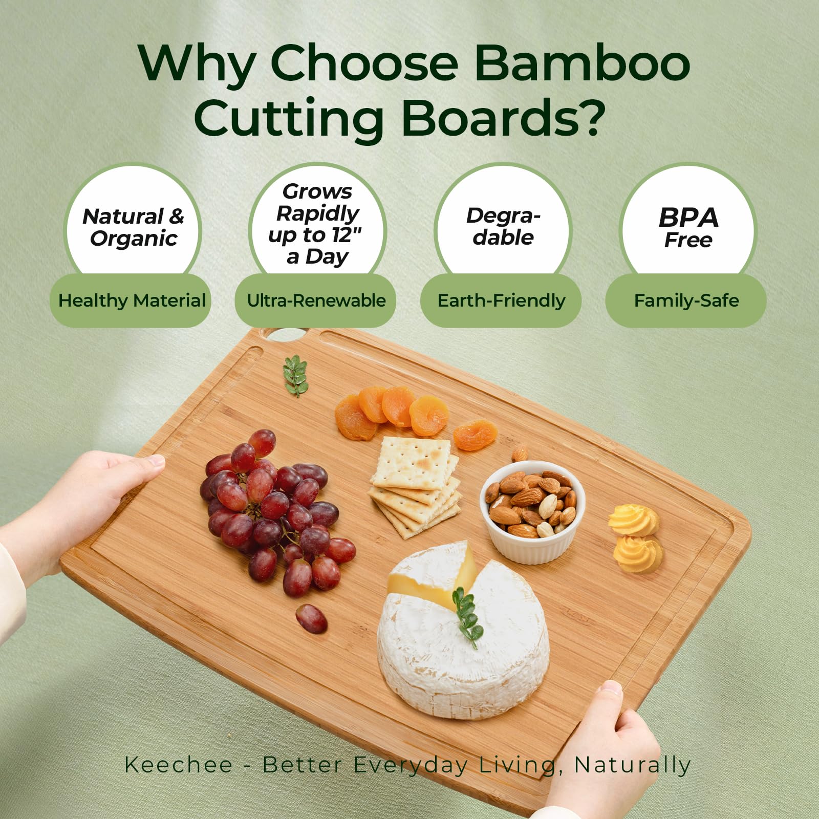 Keechee charcuterie-ready board with cheese and meats for entertaining
