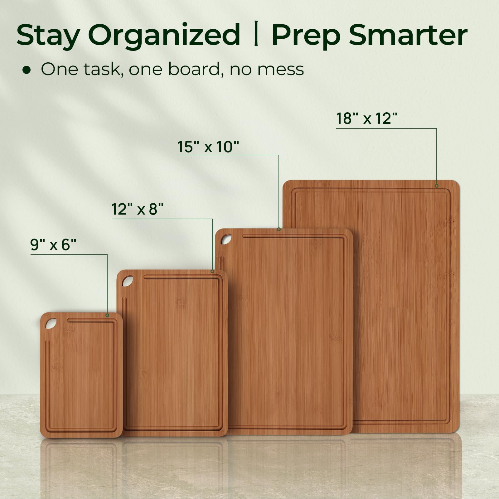 Keechee cutting board showing built-in handles for easy transfer and handling.