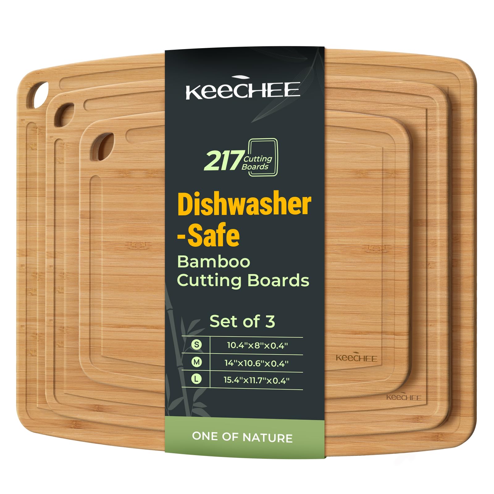 Keechee bamboo cutting board large size ready for heavy prep tasks.