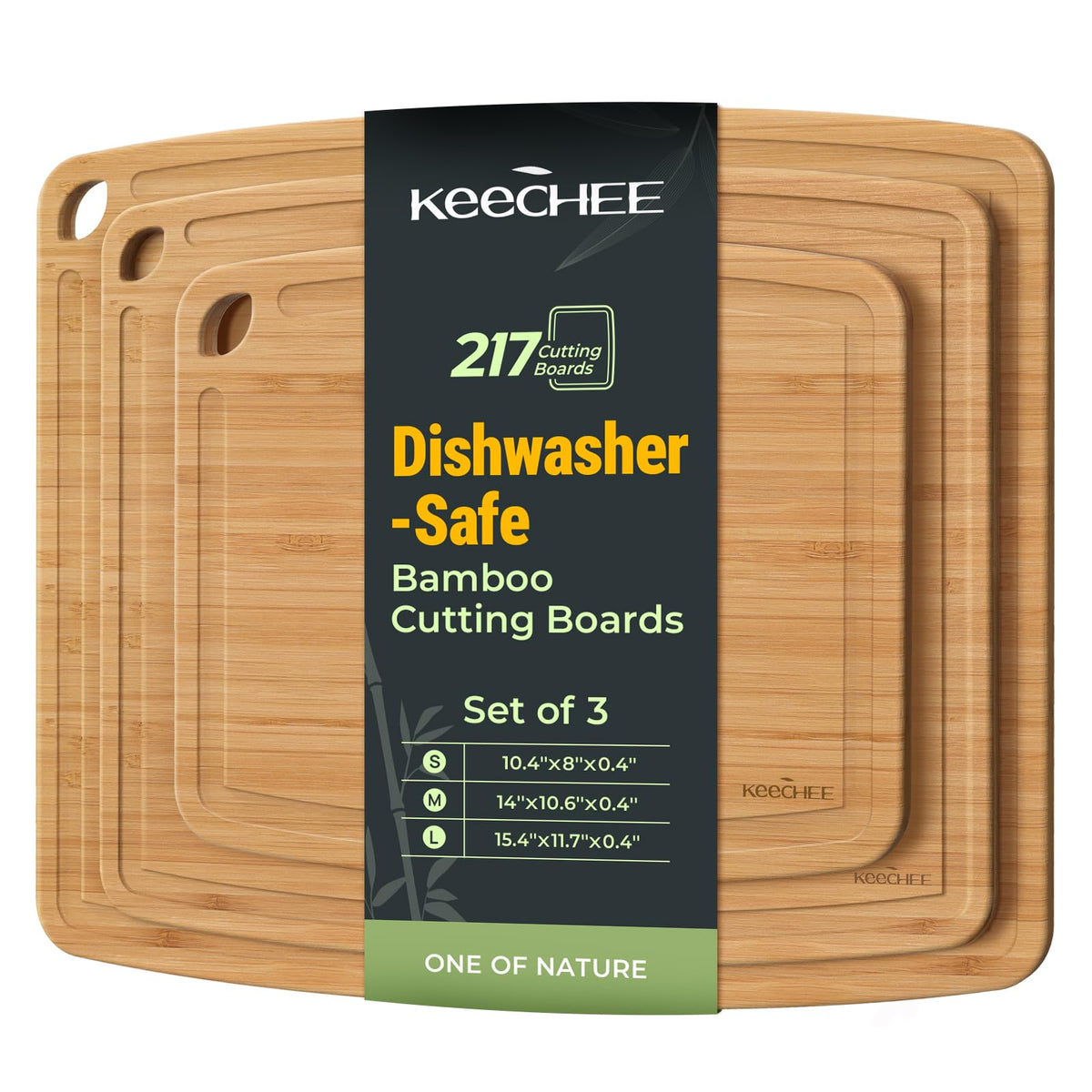Keechee bamboo cutting board large size ready for heavy prep tasks.