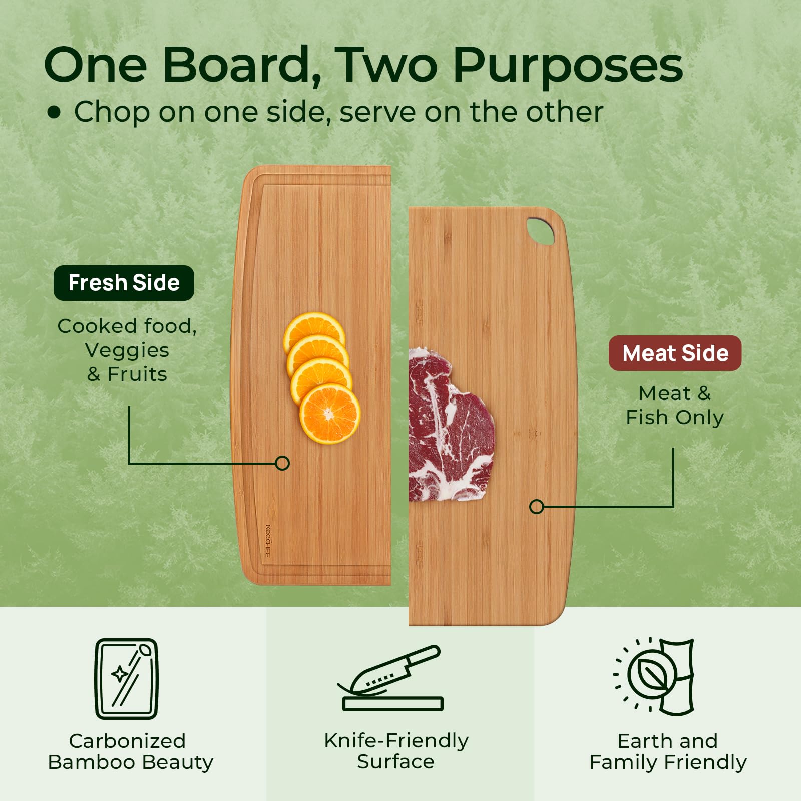 Keechee lightweight bamboo cutting board ready for compact kitchens