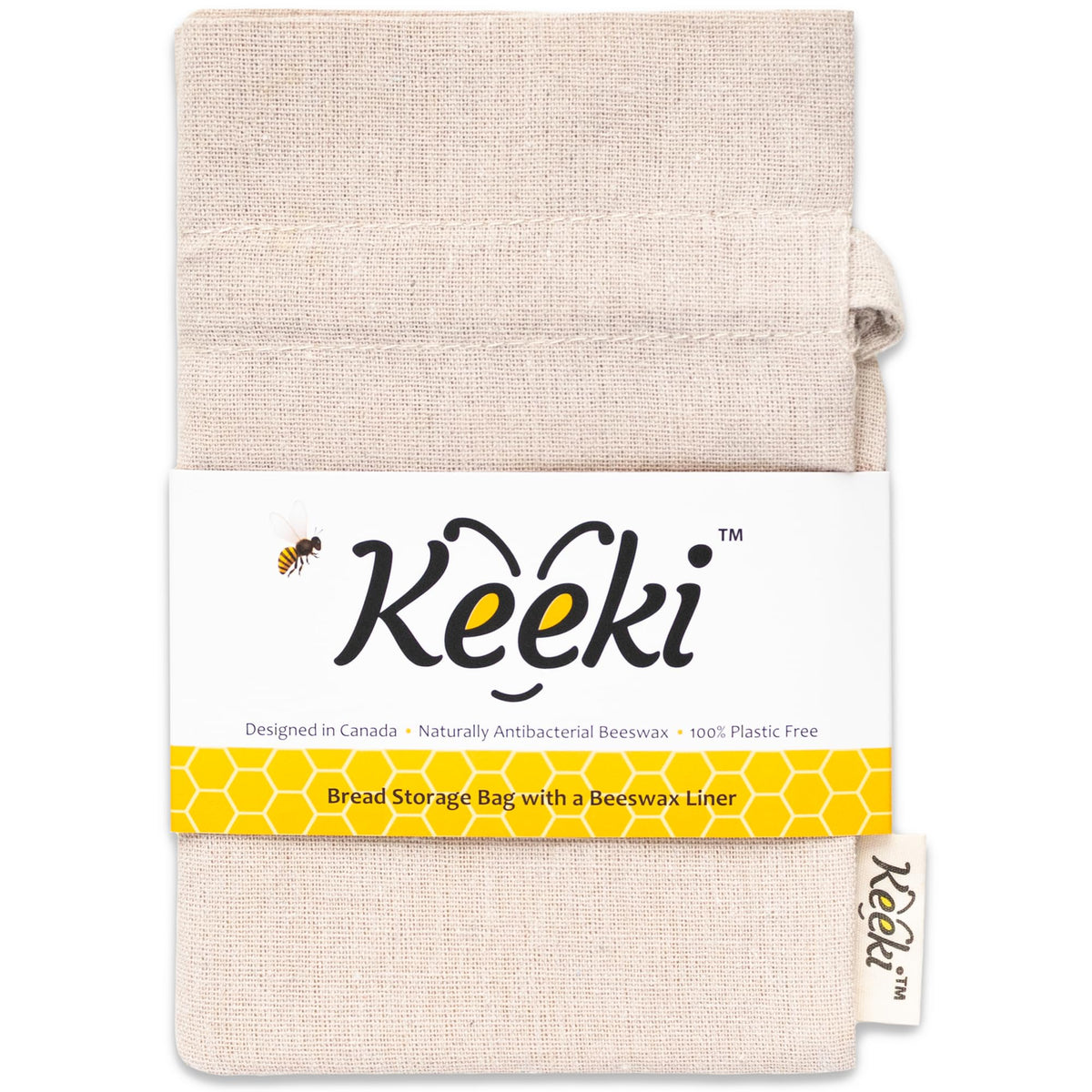 Keeki Bag showing beeswax lining for fresh, crusty bread storage.