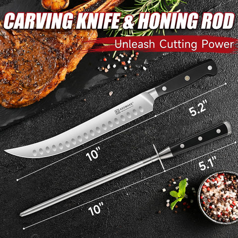 KEEMAKE 10-inch honing rod maintaining a razor sharp edge on knives.
