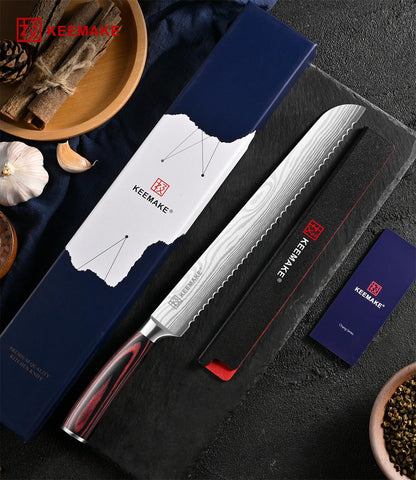KEEMAKE bread knife ideal for sourdough and bagels during prep