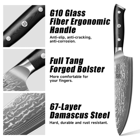KEEMAKE G10 handle closeup, durable grip for extended kitchen use.