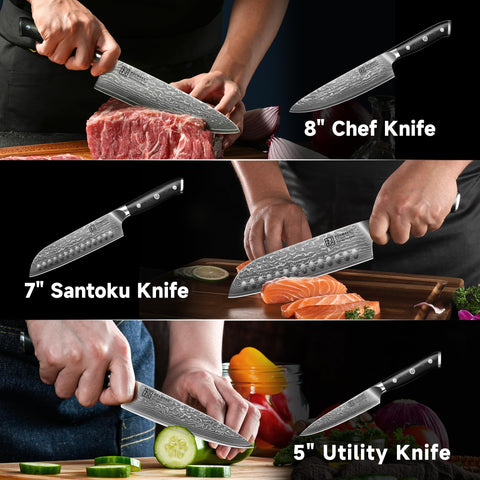 KEEMAKE knife set packaging box, elegant gift-ready presentation.