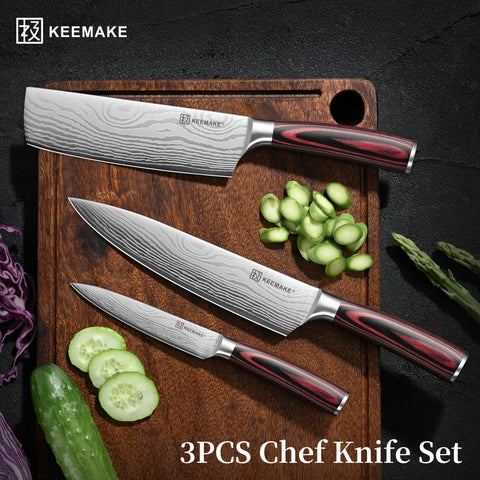 KEEMAKE pakkawood handle grip emphasizing ergonomic comfort and non-slip control.