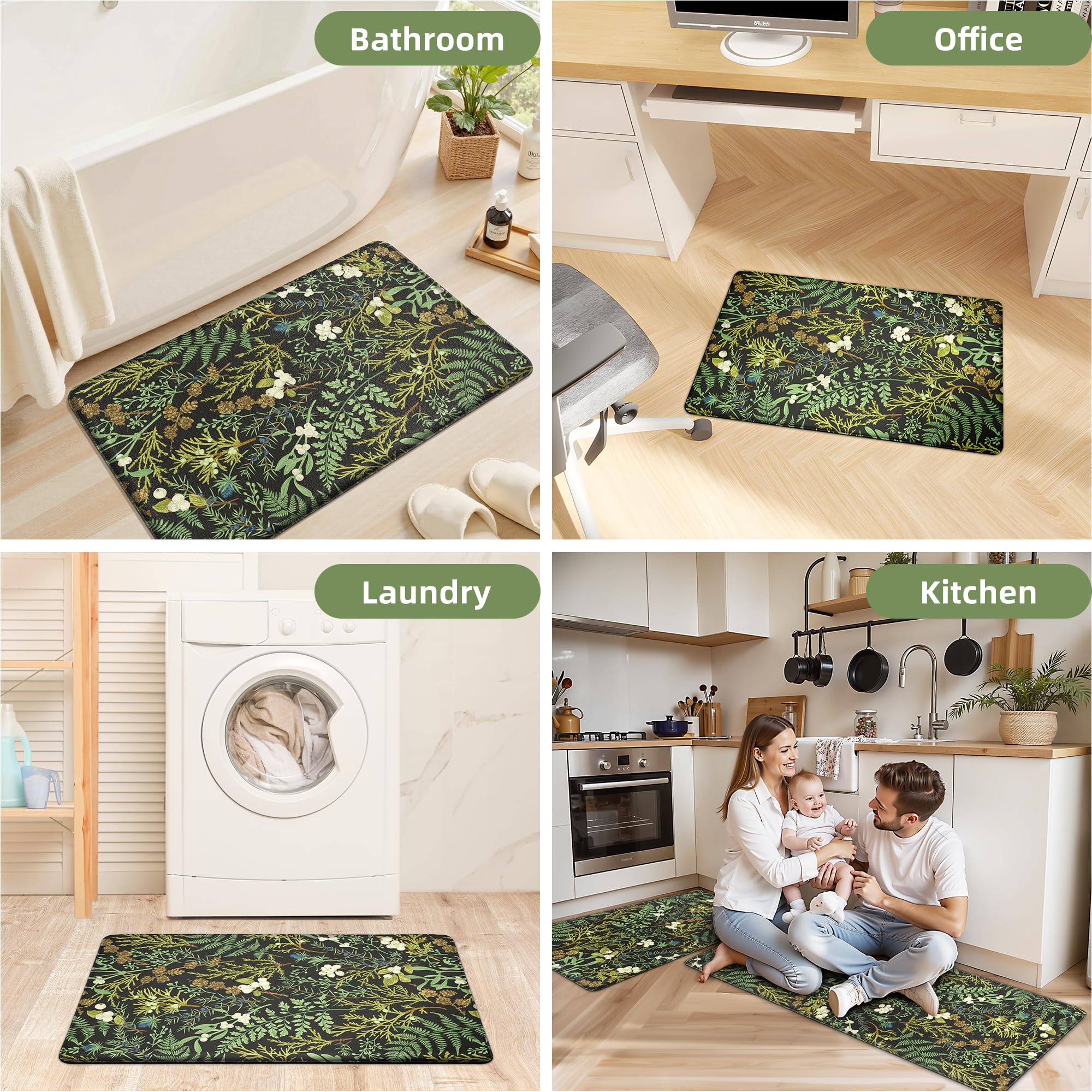 Keensoft anti-fatigue mats reduce strain during cooking and chores.