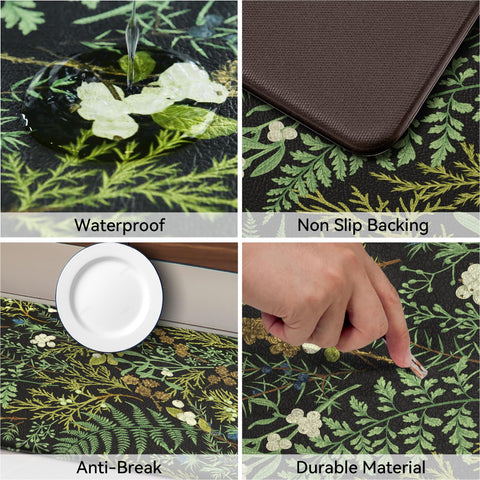 Keensoft non-slip backing detail helps prevent slips on slick floors.