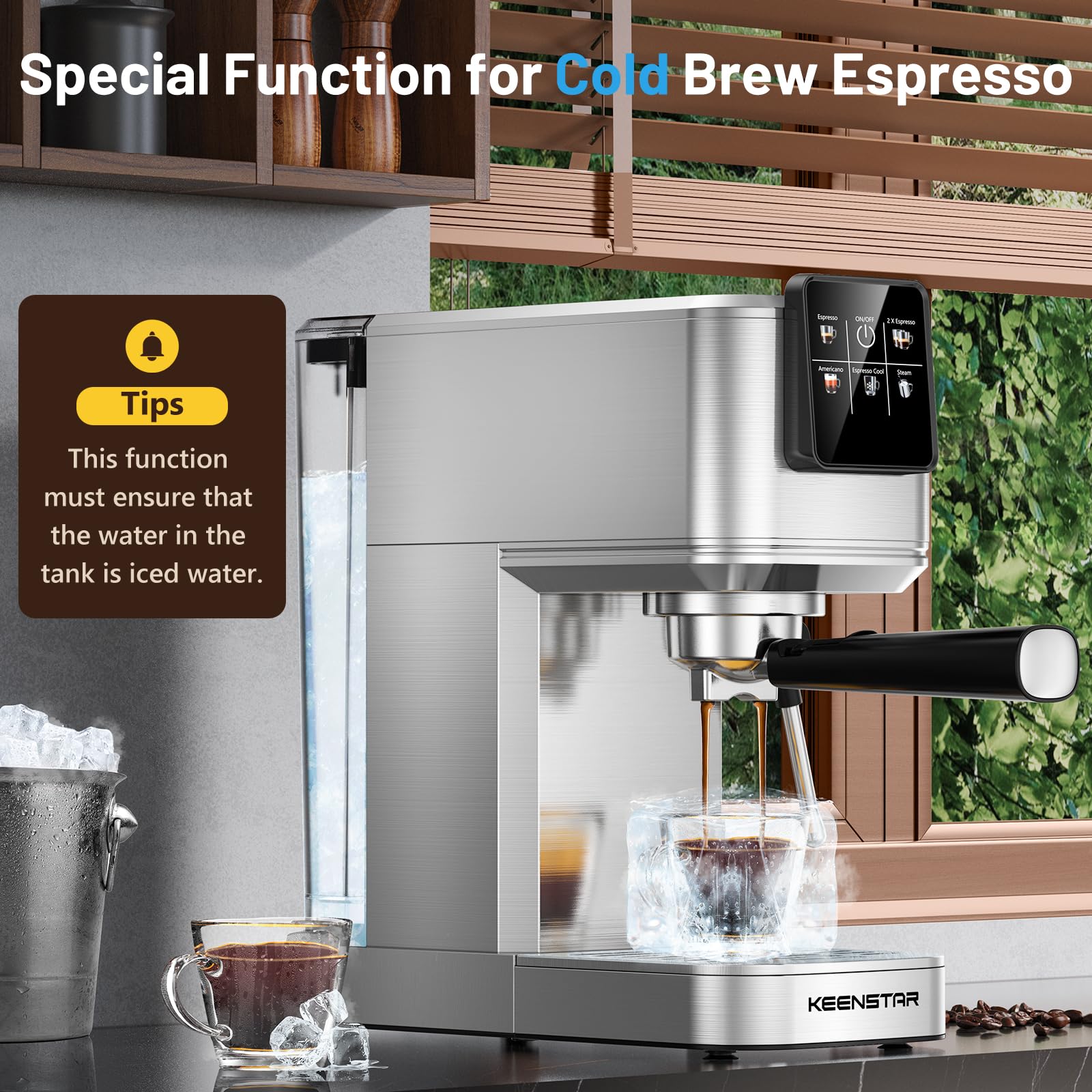 KEENSTAR detachable water tank enabling easy refills