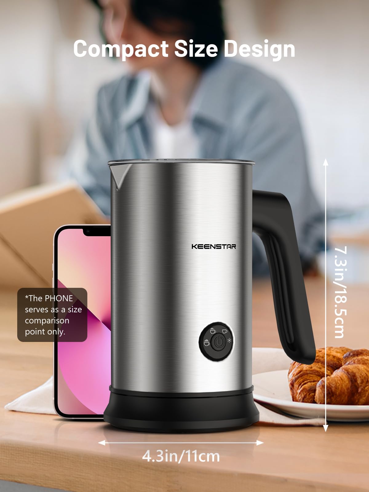 KEENSTAR keep-warm base that supports mess-free frothing sessions