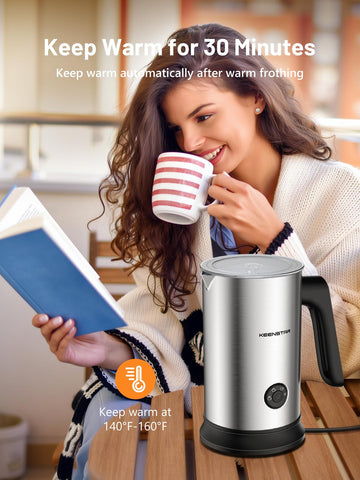 KEENSTAR large-capacity model for heating up to 240 ml and frothing to 115 ml
