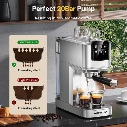 KEENSTAR espresso machine steam wand for silky milk froth