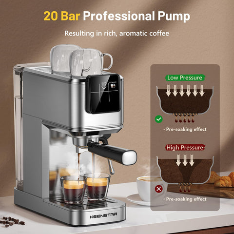 KEENSTAR touch screen interface enabling one-touch coffee brewing