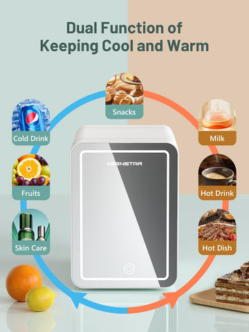 KEENSTAR mini fridge car-use portability keeps essentials on the go.