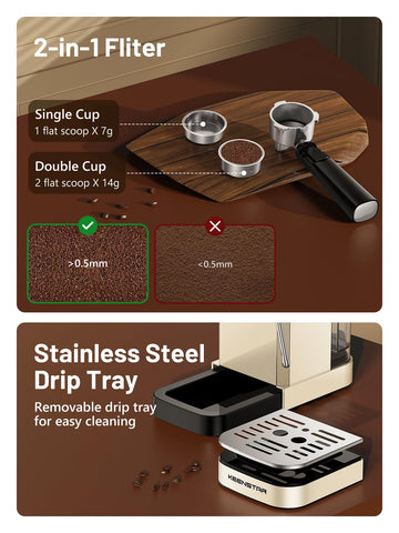 KEENSTAR removable drip tray for quick cleaning.