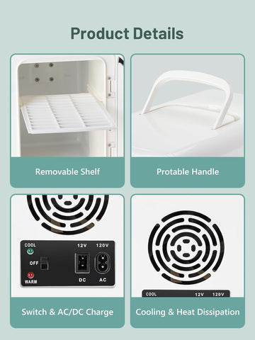 KEENSTAR Skincare Mini Fridge 6L capacity fits eight 12 oz cans.