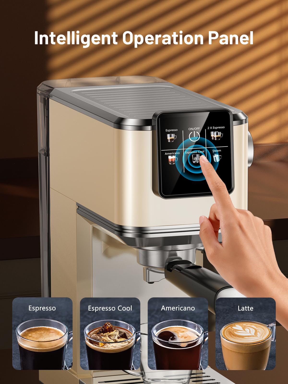 KEENSTAR touch screen for easy one-touch brewing.