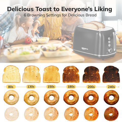 Keenstone retro toaster defrost function quickly handles frozen bread for quick mornings.