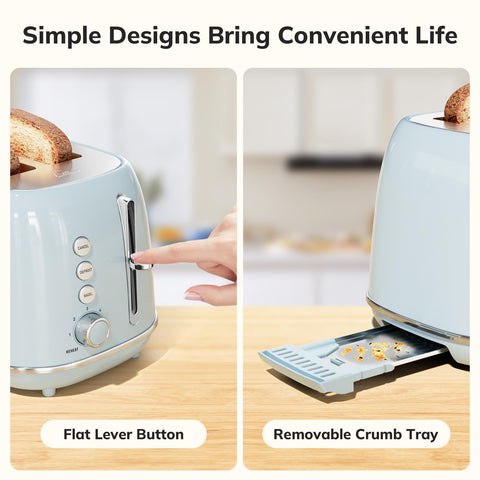 Keenstone toaster removable crumb tray for easy cleaning.