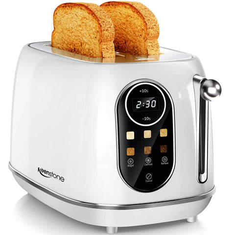 Keenstone Smart Touch Toaster front view shows sleek stainless steel for quick everyday toast.