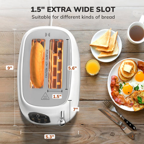 Keenstone Smart Touch Toaster stainless steel finish adds durable style to any kitchen.