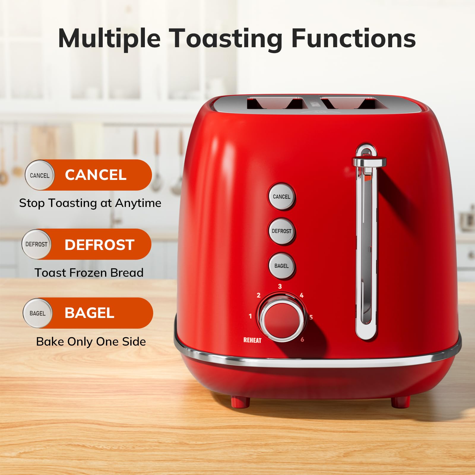 Keenstone stainless steel toaster 18-8 finish adds durable style and easy cleaning.