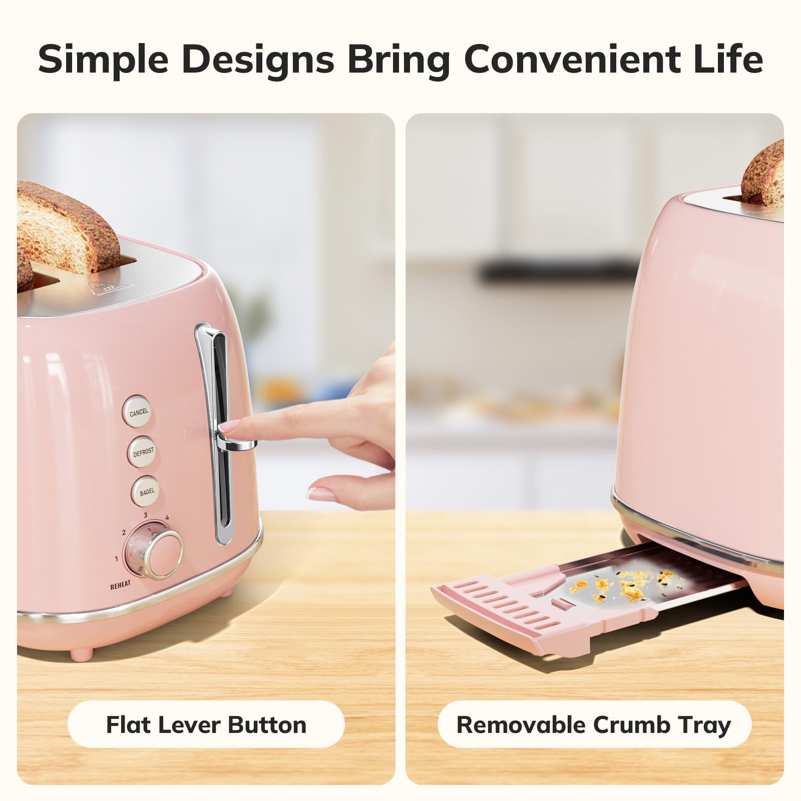 Keenstone bagel setting toasts one side for a crisp finish.