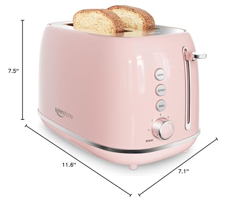 Keenstone pink toaster cool touch housing for safe handling.