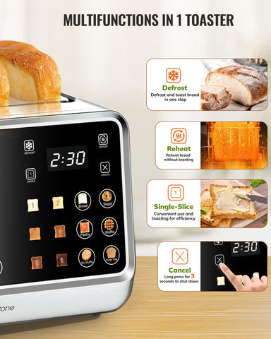Keenstone Toaster 4 Slice dual zone control showing independent panels