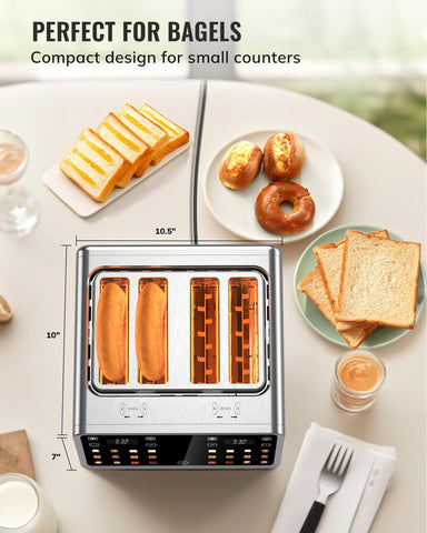 Keenstone Toaster 4 Slice stainless steel body with clean lines