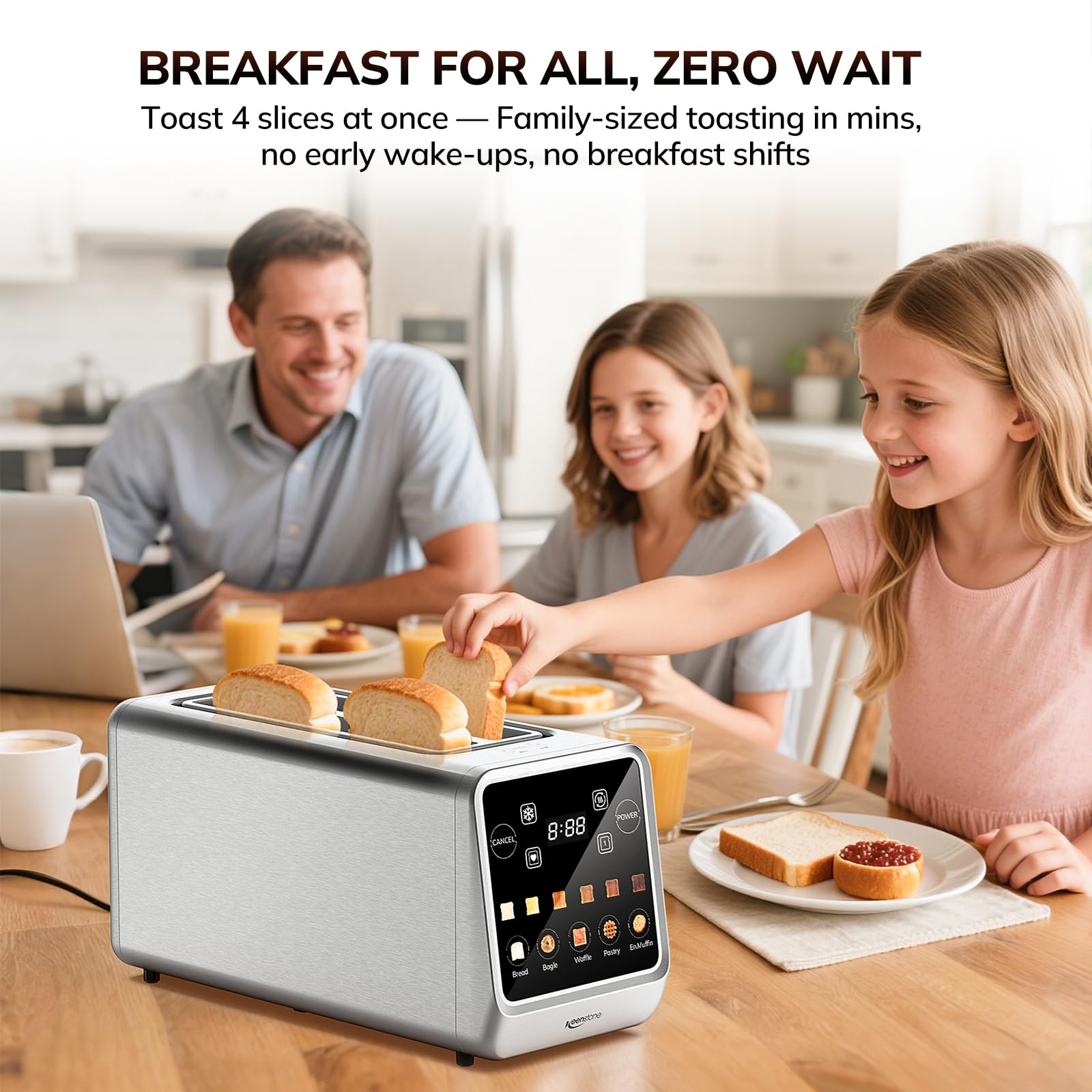 Keenstone Toaster Digital touchscreen with timer for precise toasting
