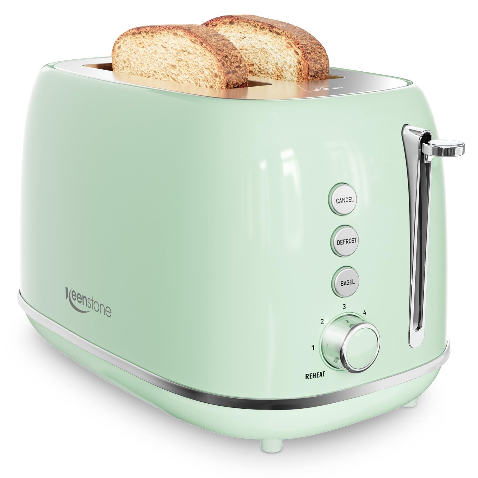 Keenstone toaster exterior in stainless steel for durable daily use.