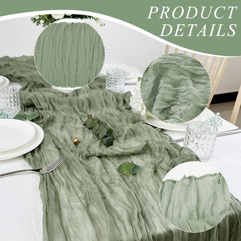 Keepshowing cheesecloth runner provides reusable decor for parties and celebrations.