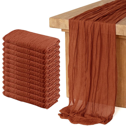 Keepshowing cheesecloth table runner, 12-pack, ideal for elegant receptions.