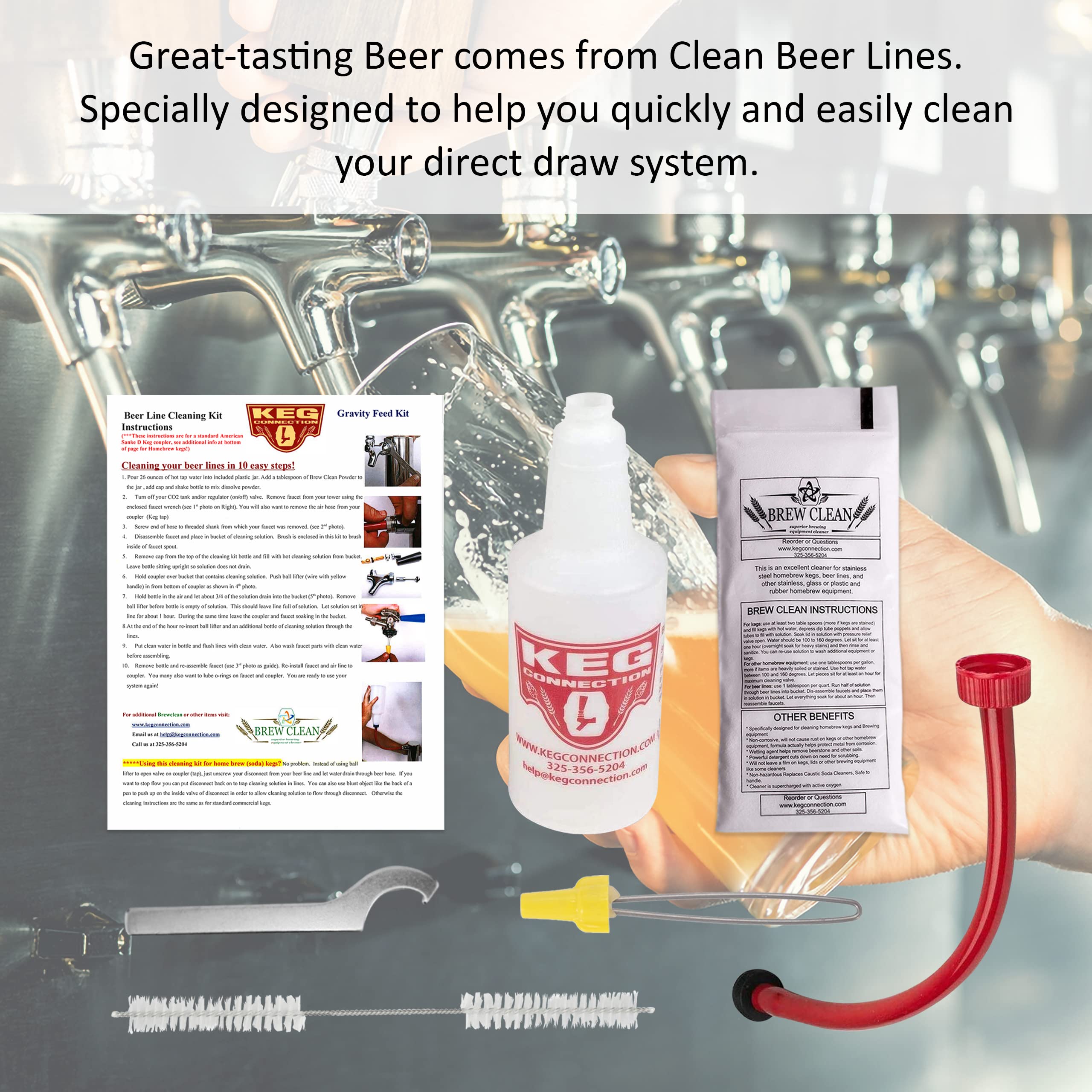 Kegconnection ball lifter tool keeps valves open for efficient cleaning.