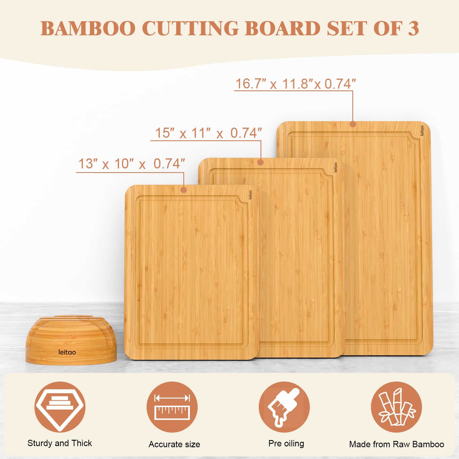 KEGDAN bamboo cutting board small supports precise cuts for herbs and fruits