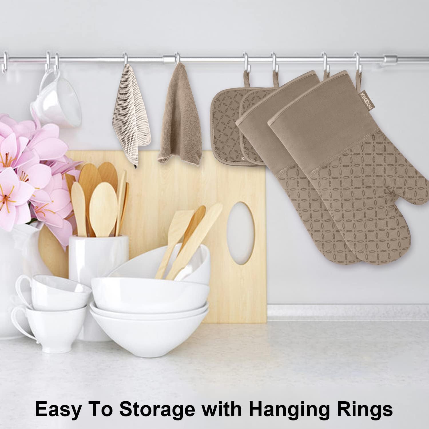 KEGOUU pot holders 7x7in with secure non-slip grip