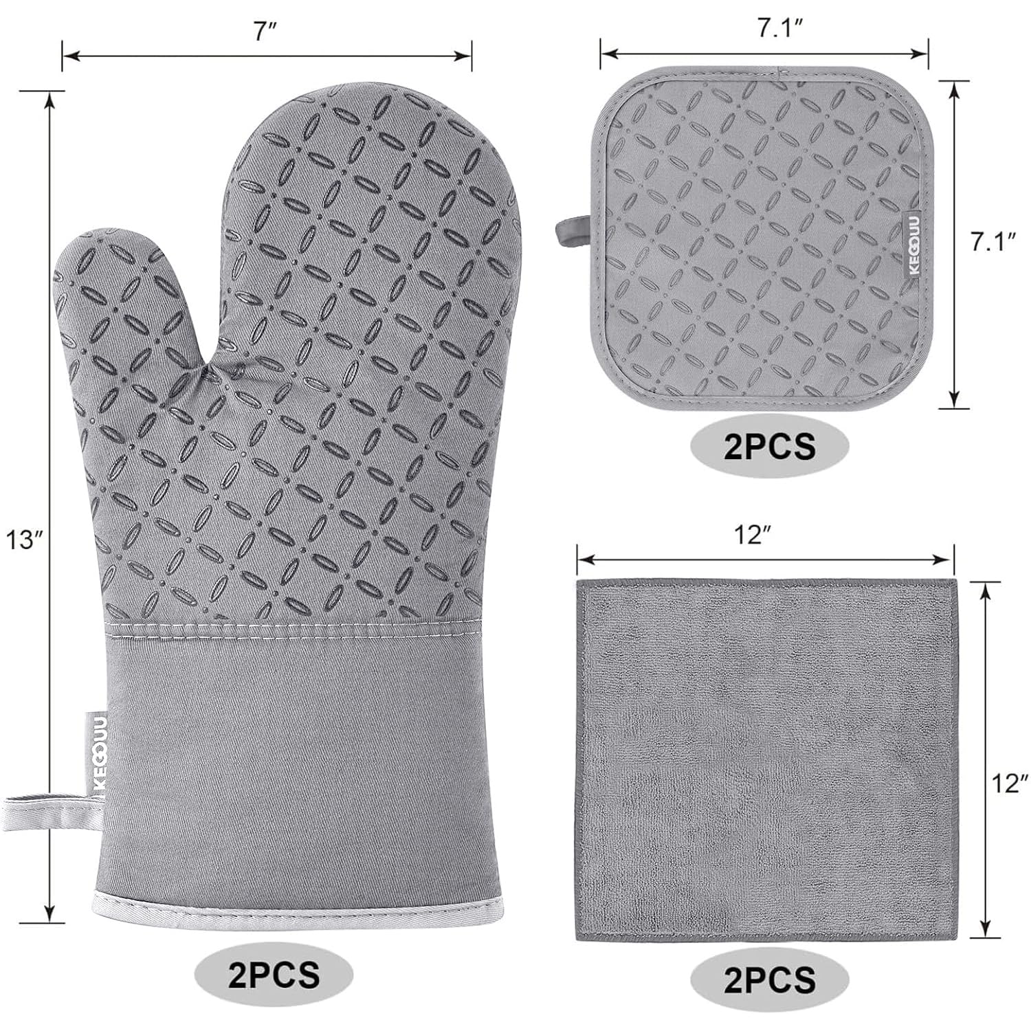 KEGOUU pot holders 7x7 inches providing secure grip and heat protection
