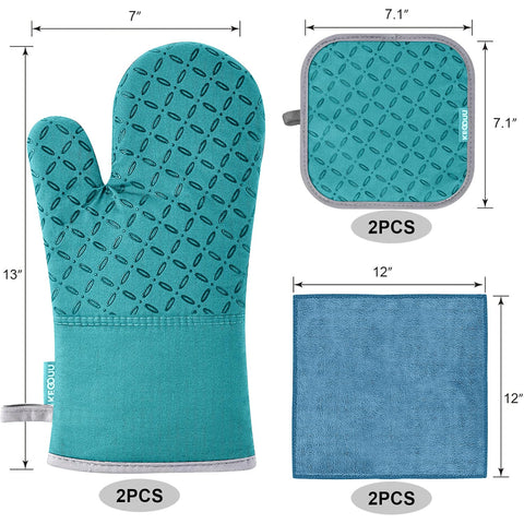 KEGOUU pot holders with non-slip silicone grip for secure utensil handling.