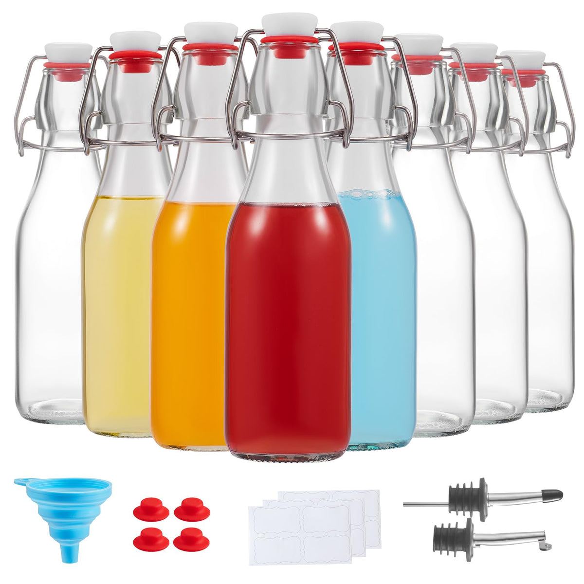 KeigoCare 8oz swing-top glass bottle sealed for fresh storage and fermentation.
