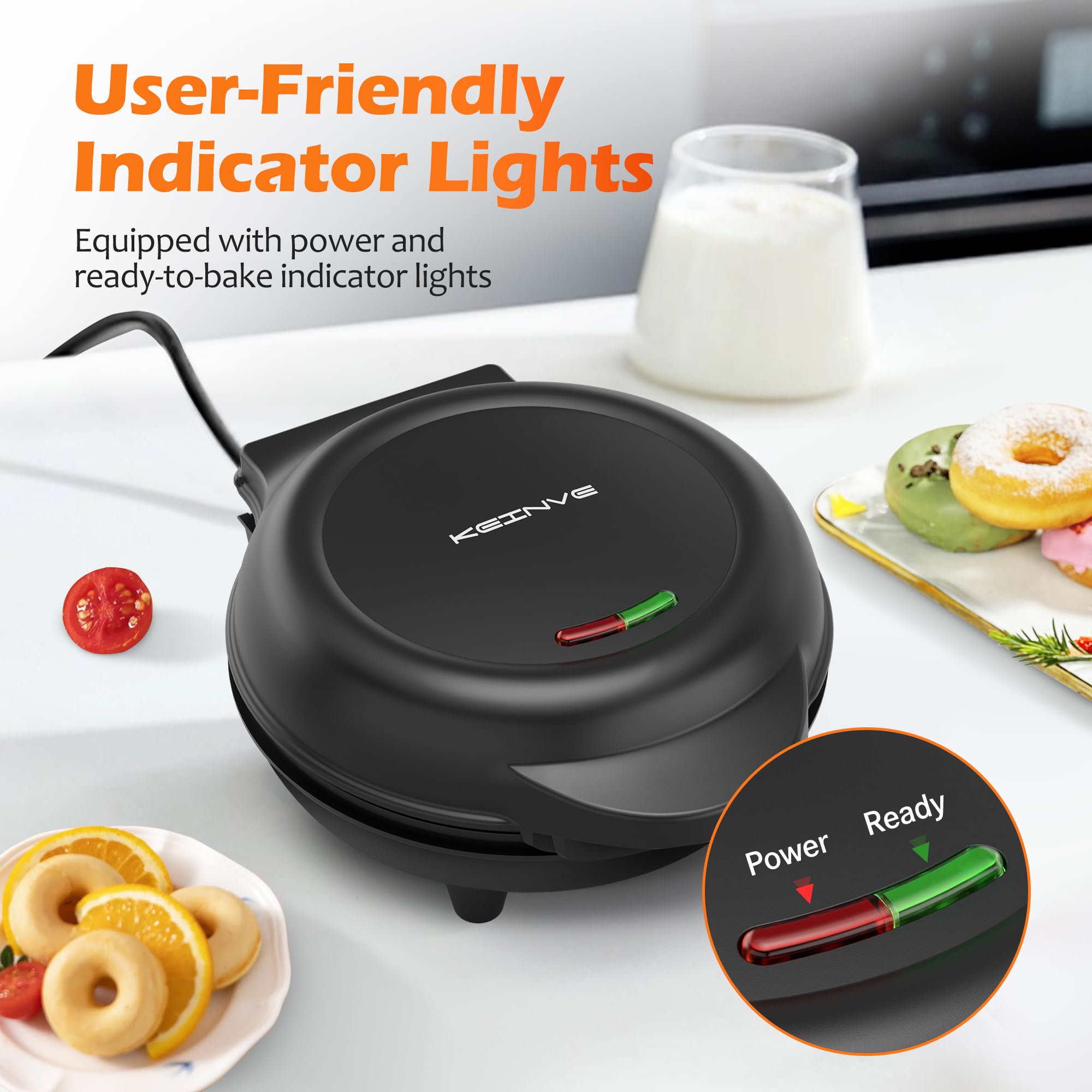 Keinve mini donut waffle cake maker healthy snacks with fresh ingredients